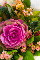 Bouquet with fresh cabbage flower