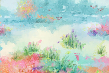 Obraz na płótnie Canvas Beautiful oil painting bouquet flower illustration