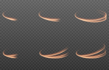 Obraz premium Vector glowing light lines. Neon light, electric light, light effect PNG. Magic glow, shine.