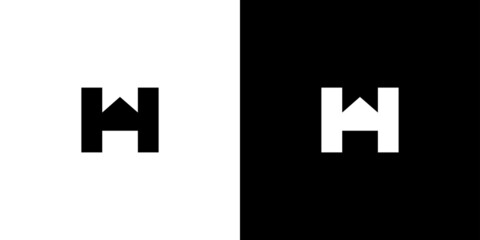 Obraz premium Simple and modern WH initials logo design