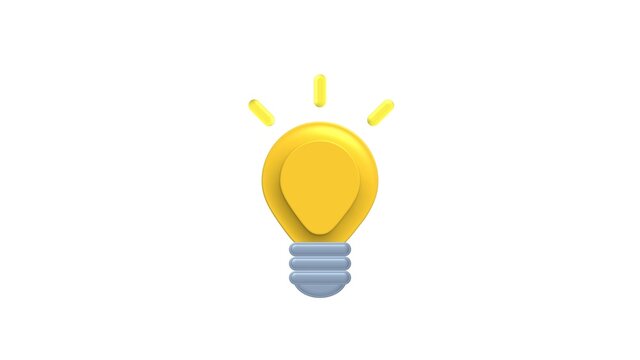 3d rendering, light bulb icon for brilliant idea concept
