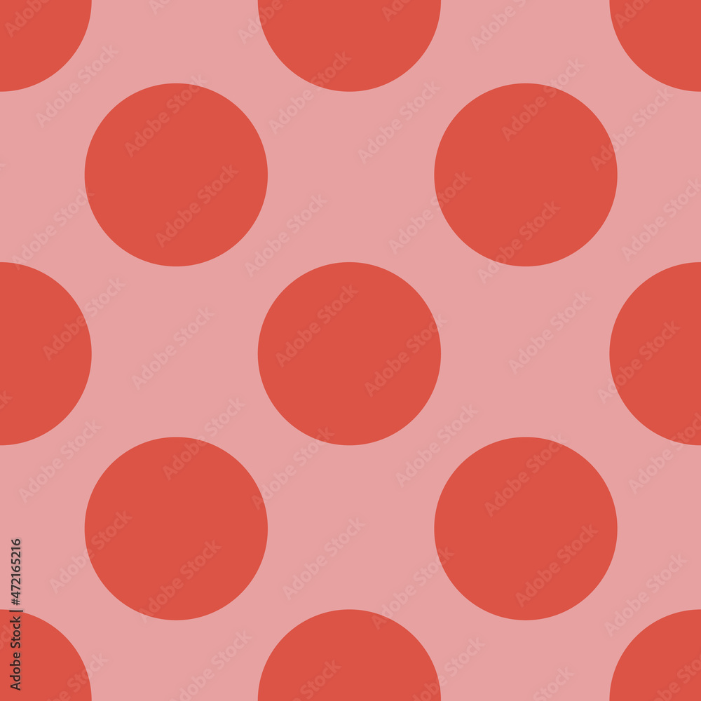 Poster red dots vector seamless repeat pattern print background