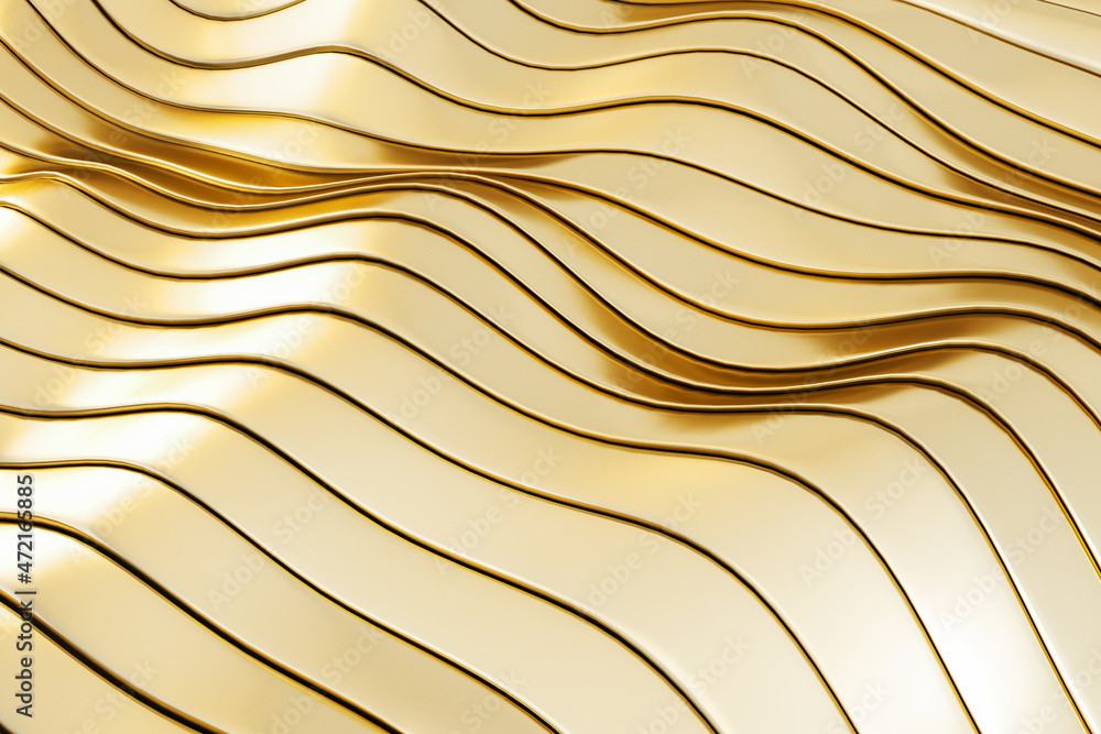 Aufkleber creative abstract beige wave background. design and innovation concept. 3d rendering.