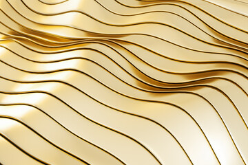 Creative abstract beige wave background. Design and innovation concept. 3D Rendering.