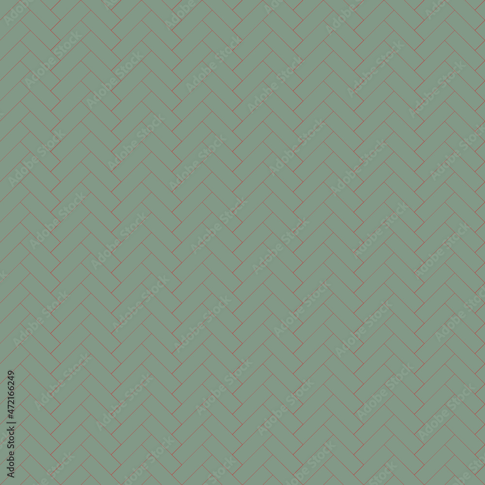 Poster herringbone pattern in old green and red pattern seamless repeat print background