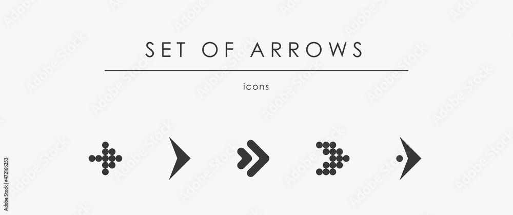 Poster set of different black arrows vector. arrow icon set for navigation and direction. arrow pictogram c