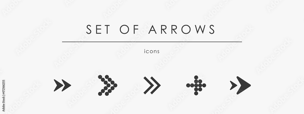 Poster set arrow vector icons. collection different arrows sign. black flat arrow pictogram set in isolatio