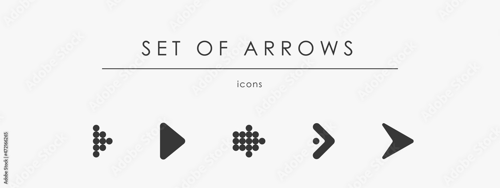 Poster various arrows vector. arrow icon set isolate on white background. the abstract curve for direction 