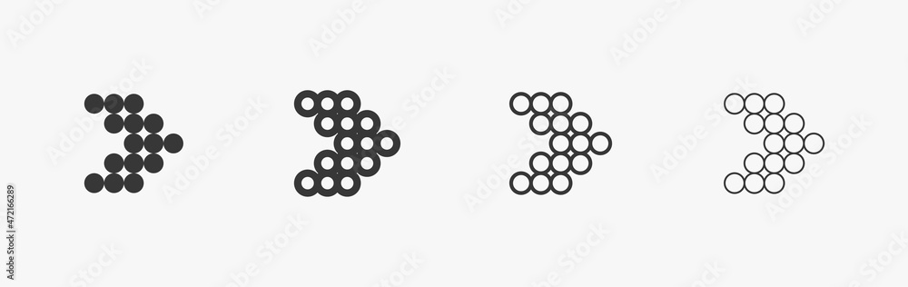Poster vector arrow sign set for website and direction. black and outline curve vector. ellipse arrow, geom