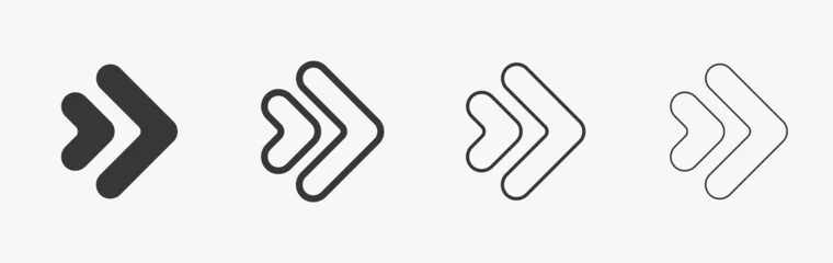Pfeilsymbolsatz für Bewegung und Schnittstelle. Schwarzer Pfeilzeichen-Sammlungsvektor für Grafikdesign. Pfeilvektor lokalisiert auf Weiß © Phantasm