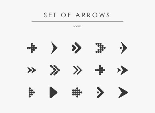 Arrows big black set icons. Arrow icon. Arrow vector collection. Arrow. Cursor. Modern simple arrows. Black curve icon set for navigation and web. Direction sign isolated in on the white background