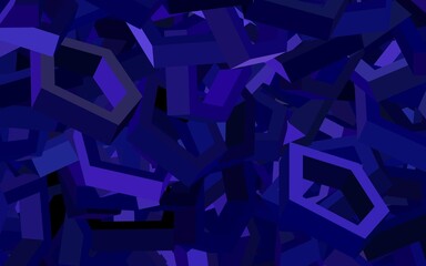 Dark Purple vector background with hexagons.