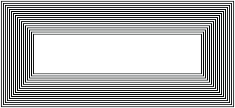 Squares spiral symbol, black and white maze background Seamless geometric line pattern. increasing or decreasing icon or pictogram. Square in Stripes lines, banner