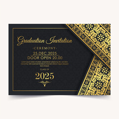 Elegant dark graduation invitation template