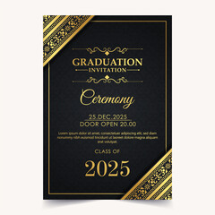 Elegant dark graduation invitation template