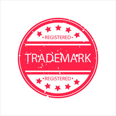 TRADEMARK Registered Seal Intellectual Property Protected Badge Isolated Vector