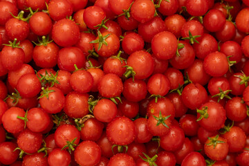 fresh cherry tomatoes as background