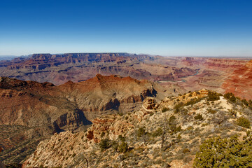 Panoramic view from the rim of the Grand Canyon, Arizona USA