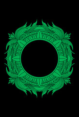 Mandala and leaf artwork illustration