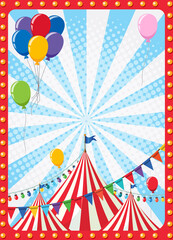 Circus poster background with circus dome tent