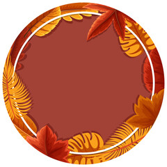 Round frame with autumn foliage