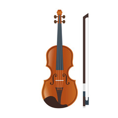 Fototapeta na wymiar Violin musical instrument isolated on white background.Vector.