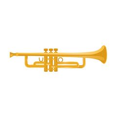 Trumpet musical instrument isolated on white background.Vector.