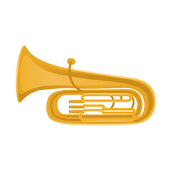 Tuba musical instrument isolated on white background.Vector.
