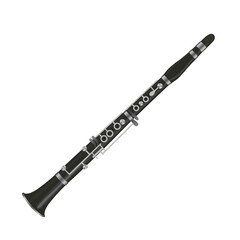 Clarinet musical instrument isolated on white background.Vector.