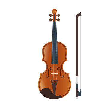 Violin musical instrument isolated on white background.Vector.