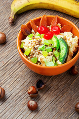 Millet porridge with candied fruits