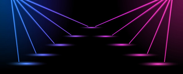 Abstract geometric neon light effect lines illustration banner pattern background