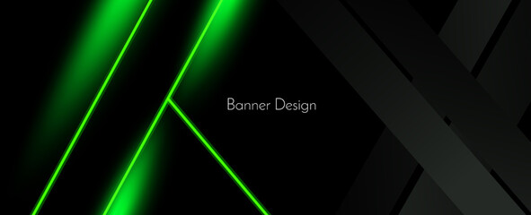 Abstract geometric green gradient lines illustration banner pattern background