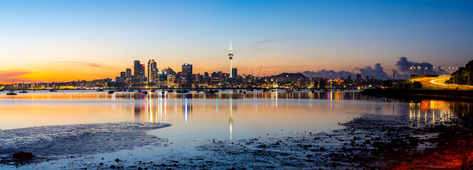 Amazing Auckland CityScape at Sunrise
