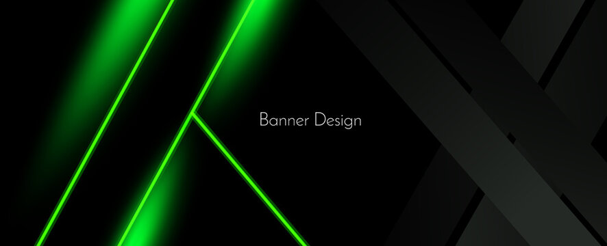 Abstract Geometric Green Gradient Lines Illustration Banner Pattern Background