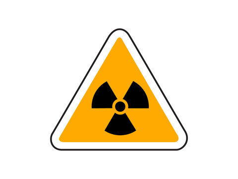 The symbol of radiation and danger in a triangle. A warning sign about radiation. 
The symbol of the dangerous radiation zone. Vector illustration