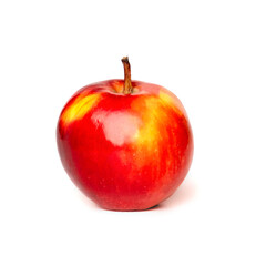 One red apple isolated on a white background, close-up
