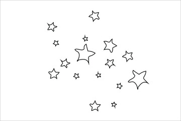 Set of hand drawn stars. Doodle star illustrations.
