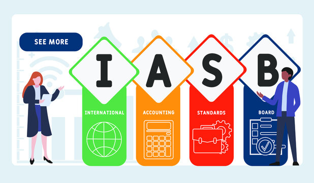 IASB - International Accounting Standards Board acronym business concept. vector illustration concept with keywords and icons. lettering illustration with icons for web banner, flyer, landing page