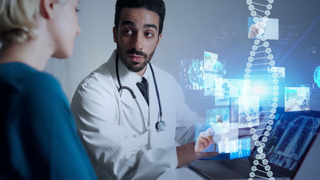 Medical technology concept. DNA. Gene therapy.