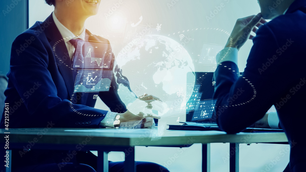 Poster Global communication network concept. Digital transformation. DX.