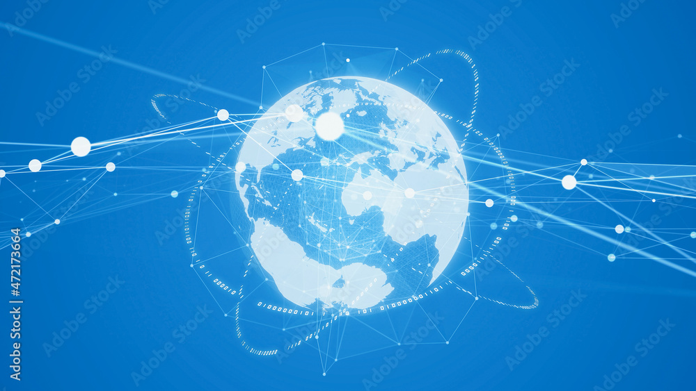 Aufkleber Global communication network concept. Graphical User Interface. Abstract background.