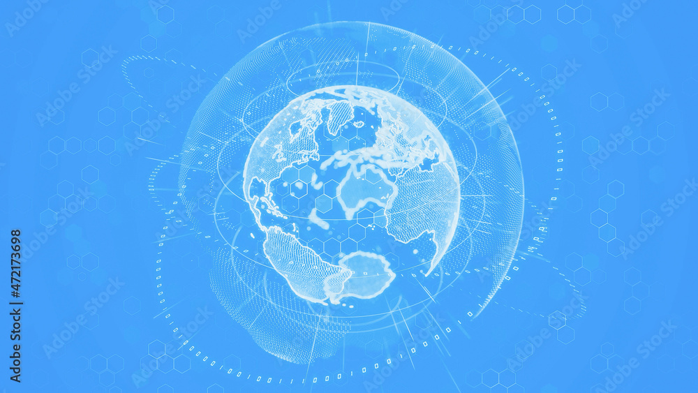 Poster Global communication network concept. Graphical User Interface. Abstract background.