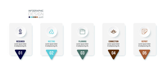 Business infographic  template with step or option design.
