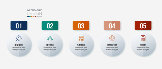 Business infographic  template with step or option design.