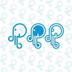simple line octopus vector icon logo
