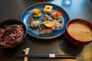 Traditional Japanese breakfast in Kyoto