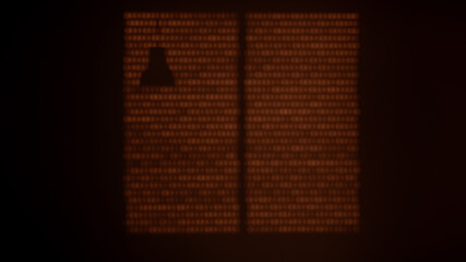 Shadow composition with bright wall and silhouettes of hanging lamp living room