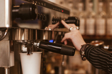 espresso machine in cafe