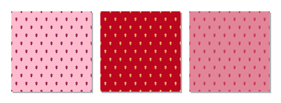 Set of patterns with strawberry texture